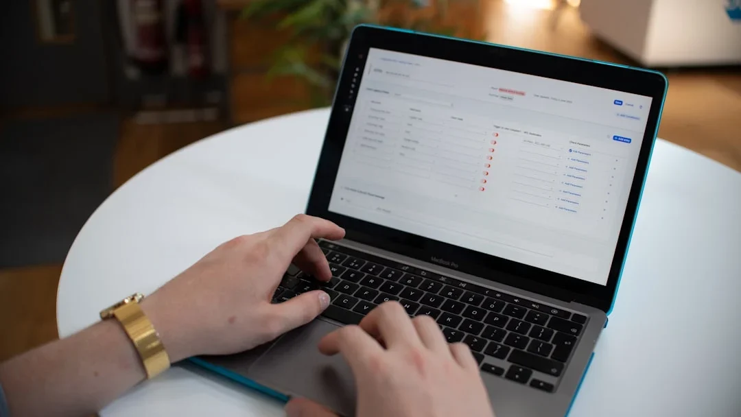 Spreadsheet Data Table Laptop