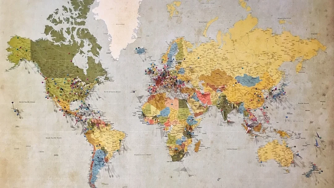 World Map City Skyline
